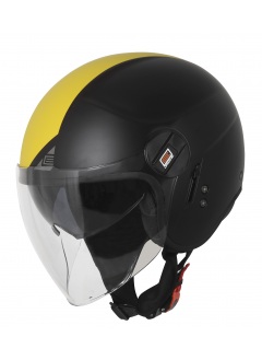 Casco de moto Jet urbano con gafa de sol Origine Alpha Negro Fluo