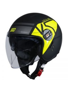 Motorradhelm Jet mit Sonnenbrille Origine Alpha V5 Fluo Yellow/Black