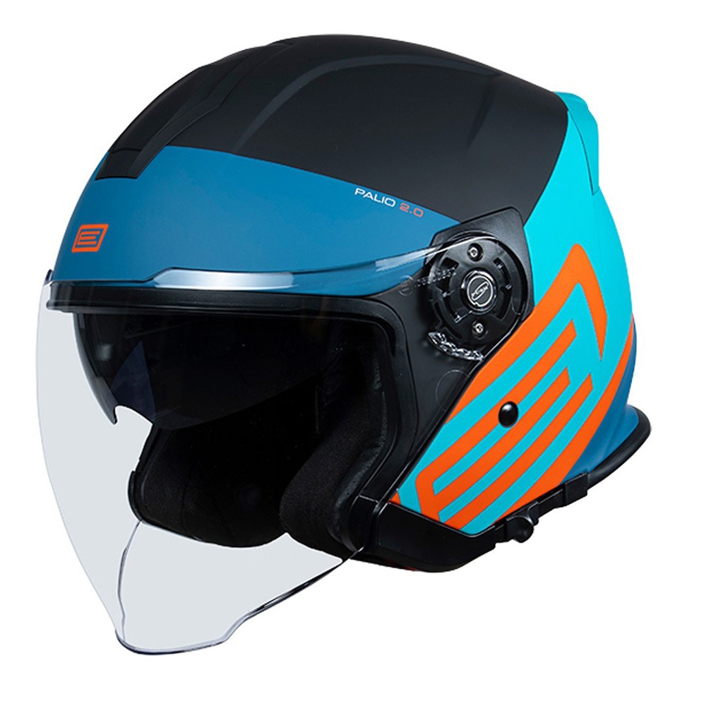 Origine Helmets Palio Casque Moto Ouvert - Jaune/Noir, Taille M - Jet Léger Avec Double Visière
