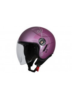 Casco de moto Jet urbano con gafa de sol Origine Alpha Upndown Purple Matt